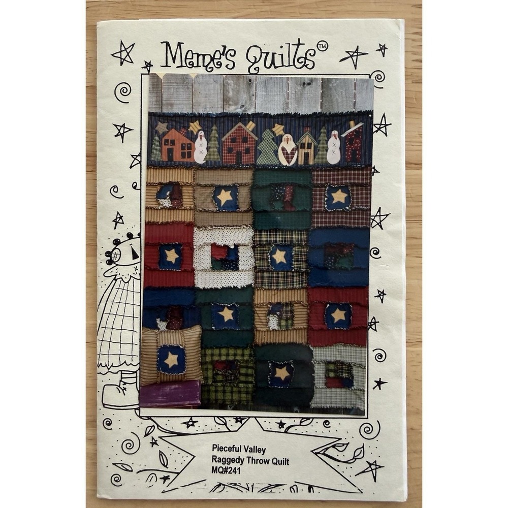 Meme's Quilts Pattern: Pieceful Valley Raggedy Throw Quilt